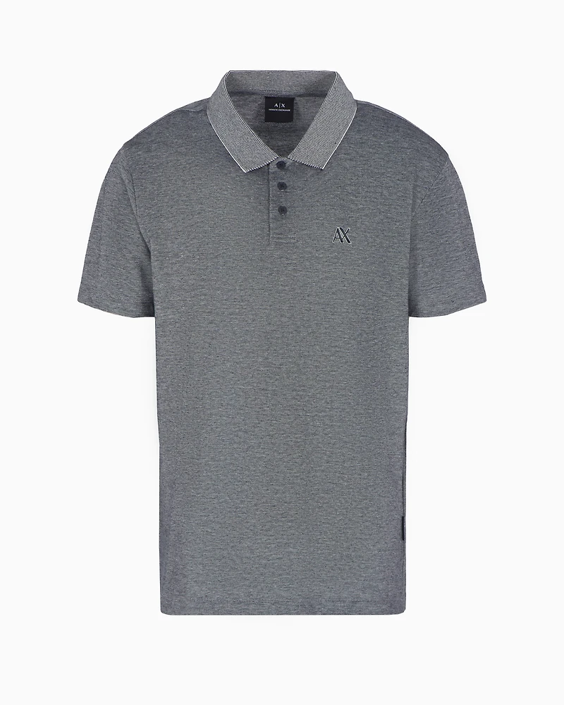 Regular fit polo with chest logo cotton