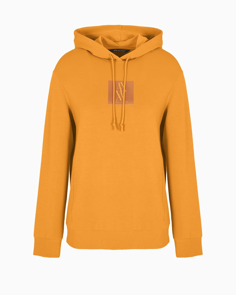 Hoodie with tone-on-tone monogram patch