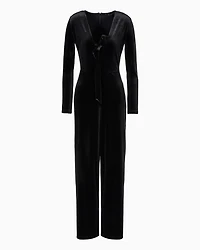 V-neck midi dress with contrasting logo