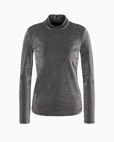 High neck sweater shiny double jersey