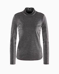 High neck sweater shiny double jersey
