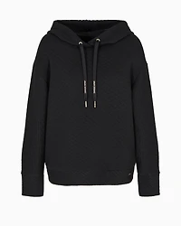 Quilted and lamé hoodie
