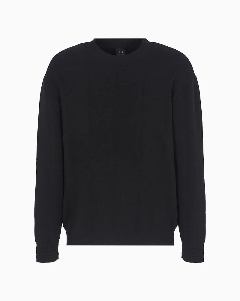 Checked Jacquard Crewneck Sweater