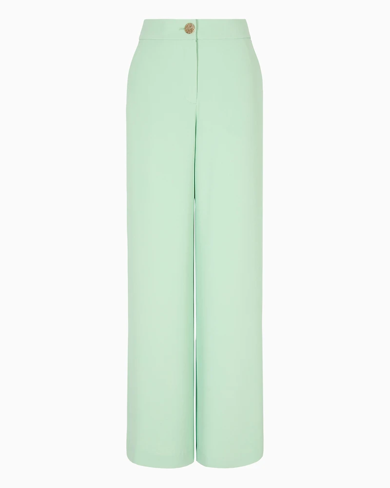Palazzo pants with jewel button