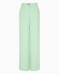 Palazzo pants with jewel button