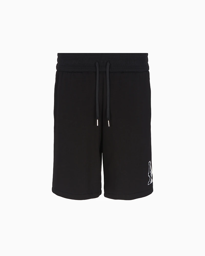 cotton french terry bermuda shorts with logo