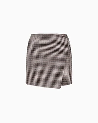 Prince of Wales cloth wrap mini skirt