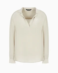 Crepe blouse with pleats on the back