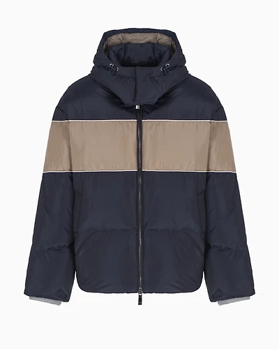 Jacket with hood and contrasting band ASV fabric