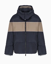 Jacket with hood and contrasting band ASV fabric
