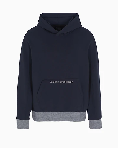 Stretch cotton hoodie with logo