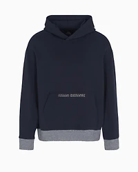Stretch cotton hoodie with logo