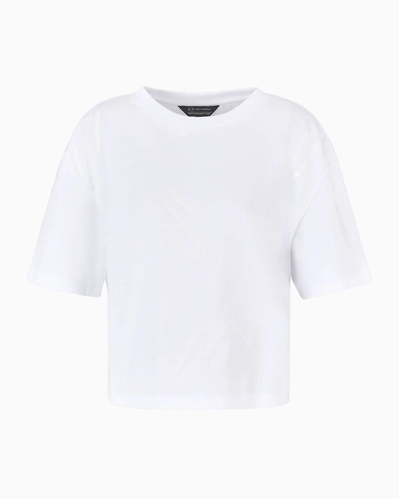 Cropped T-shirt with monogram logo ASV cotton