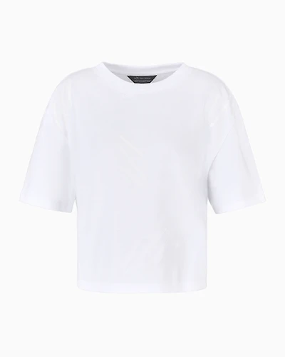 Cropped T-shirt with monogram logo ASV cotton
