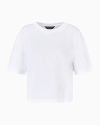 Cropped T-shirt with monogram logo ASV cotton