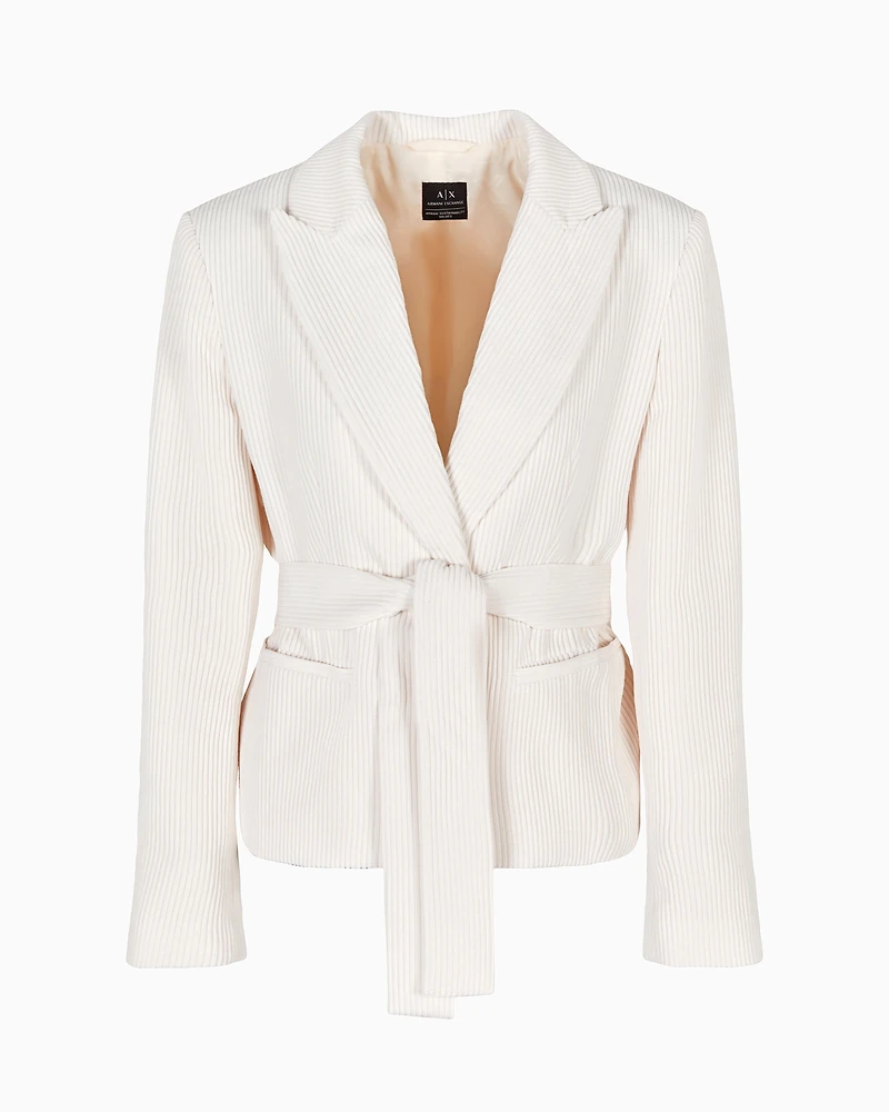 Corduroy jacket with belt