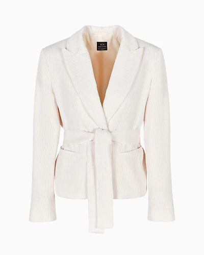Corduroy jacket with belt