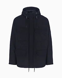 Caban with four pockets and cloth hood