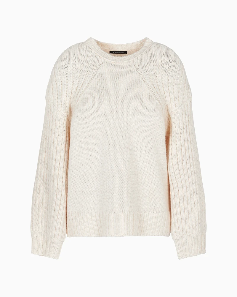 Crewneck sweater with raglan sleeves