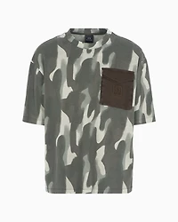 Relaxed fit camouflage T-shirt with logo pocket