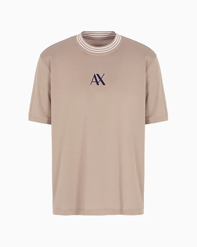 Regular fit T-shirt with striped crew neck ASV mercerised cotton