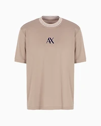 Regular fit T-shirt with striped crew neck ASV mercerised cotton