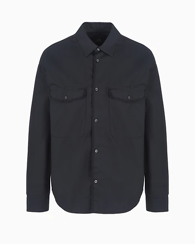 Loose fit cotton twill shirt with pockets