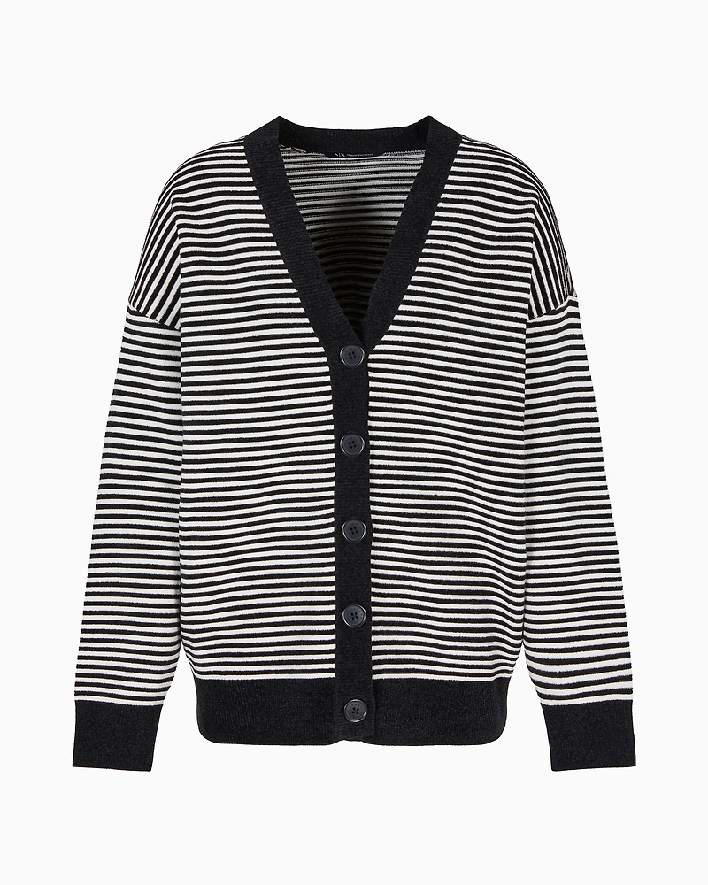 Striped knitted cardigan
