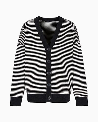 Striped knitted cardigan