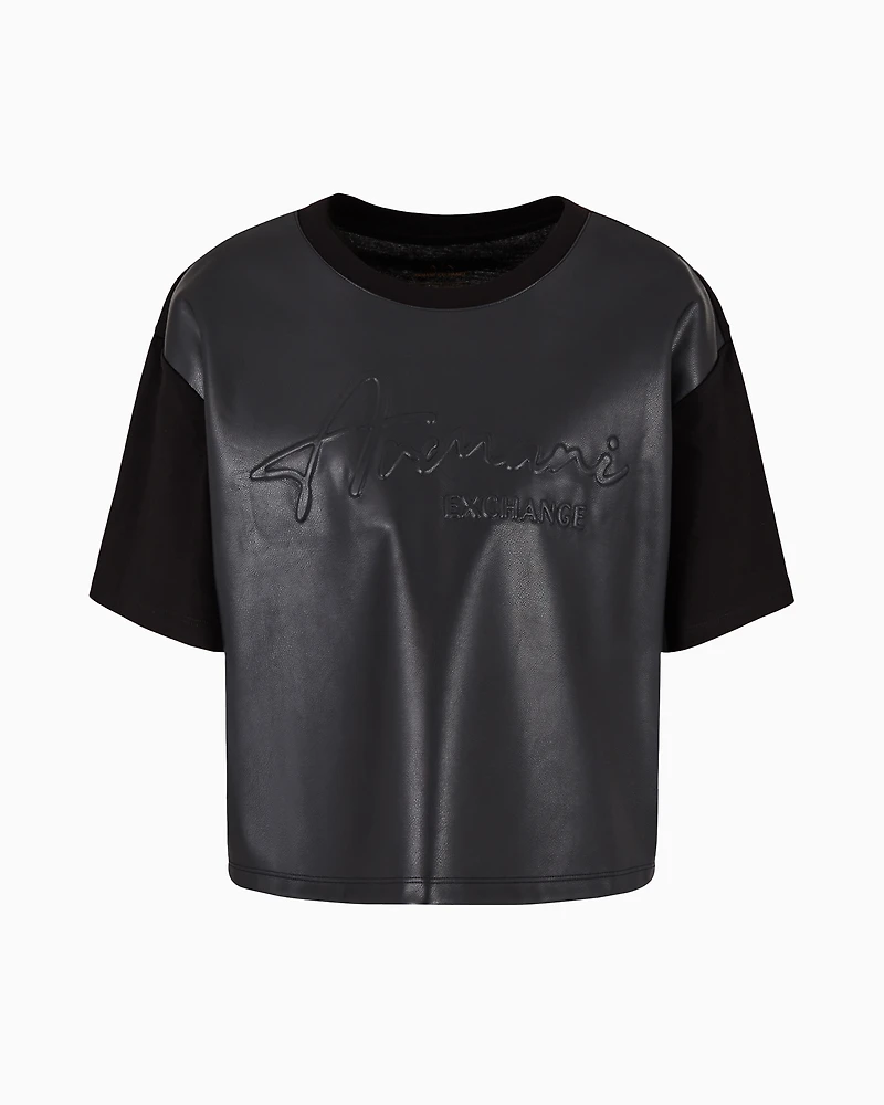 Cropped fit T-shirt with ASV fabric embossed logo