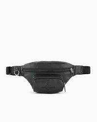 Bum bag with tone-on-tone embossed logo in garnet material