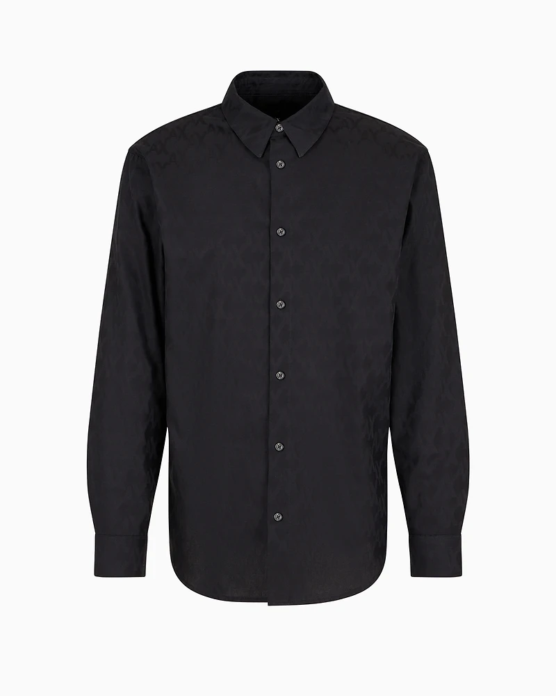 Regular fit monogram cotton shirt