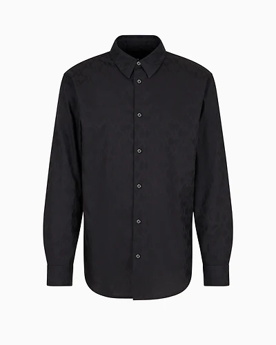 Regular fit monogram cotton shirt