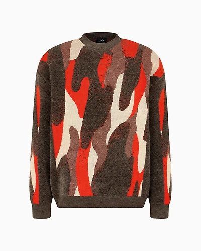 Camouflage Chenille Crewneck Sweater