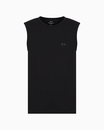 Cotton jersey tank top with logo