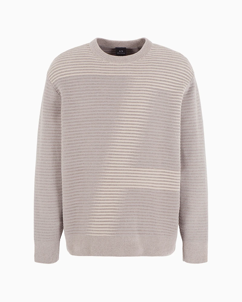 A Line Logo Striped Crewneck Sweater