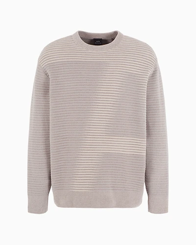 A Line Logo Striped Crewneck Sweater