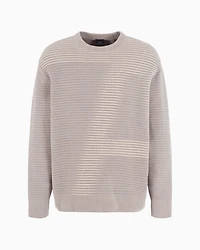 A Line Logo Striped Crewneck Sweater