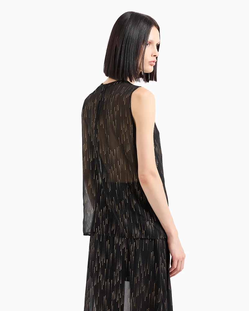 Voile top with lurex details