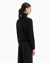 Turtleneck sweater with embroidered logo