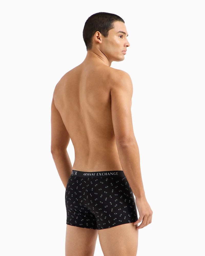 Stretch cotton boxer shorts with quilted logo