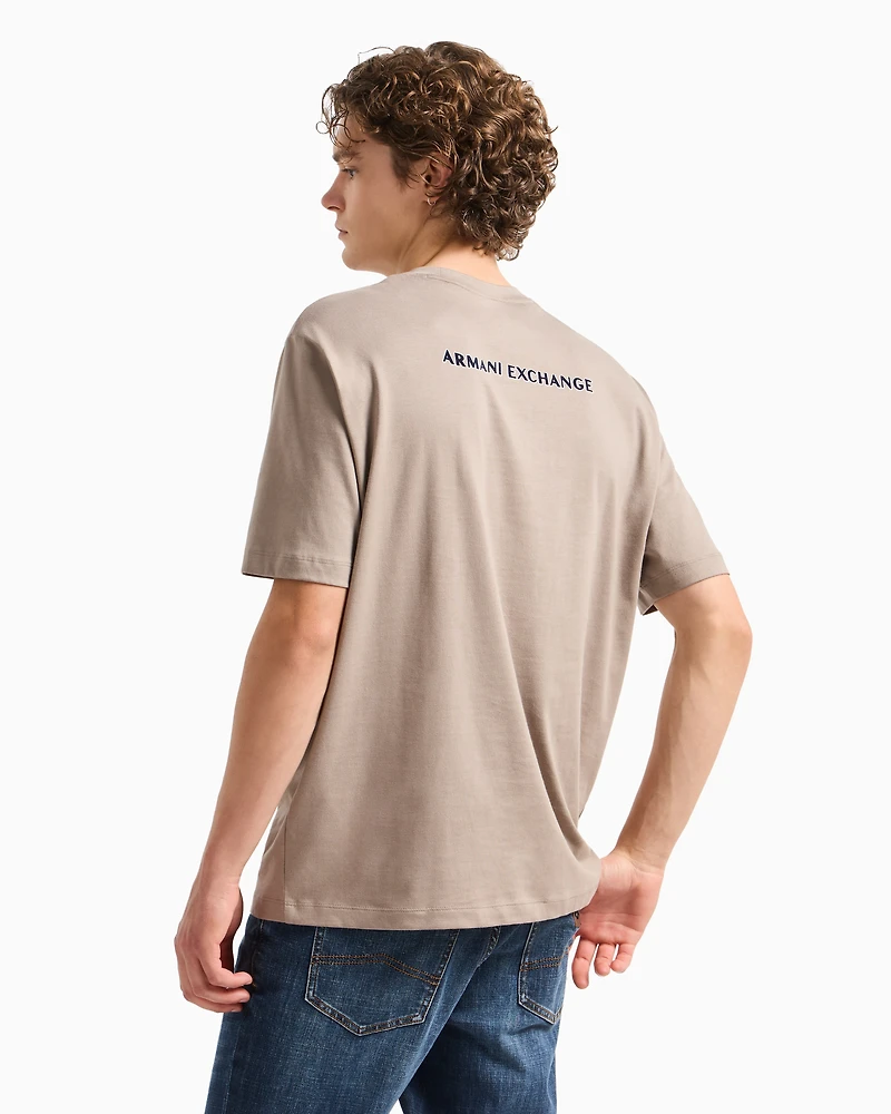 Regular fit heavy cotton T-shirt with stencil logo
