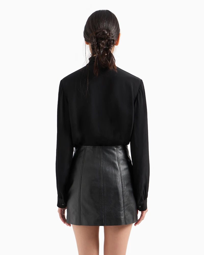 Crepe de chine shirt with bow