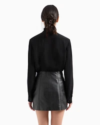 Crepe de chine shirt with bow