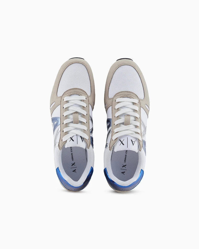 Microfiber sneakers with logo