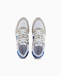Microfiber sneakers with logo