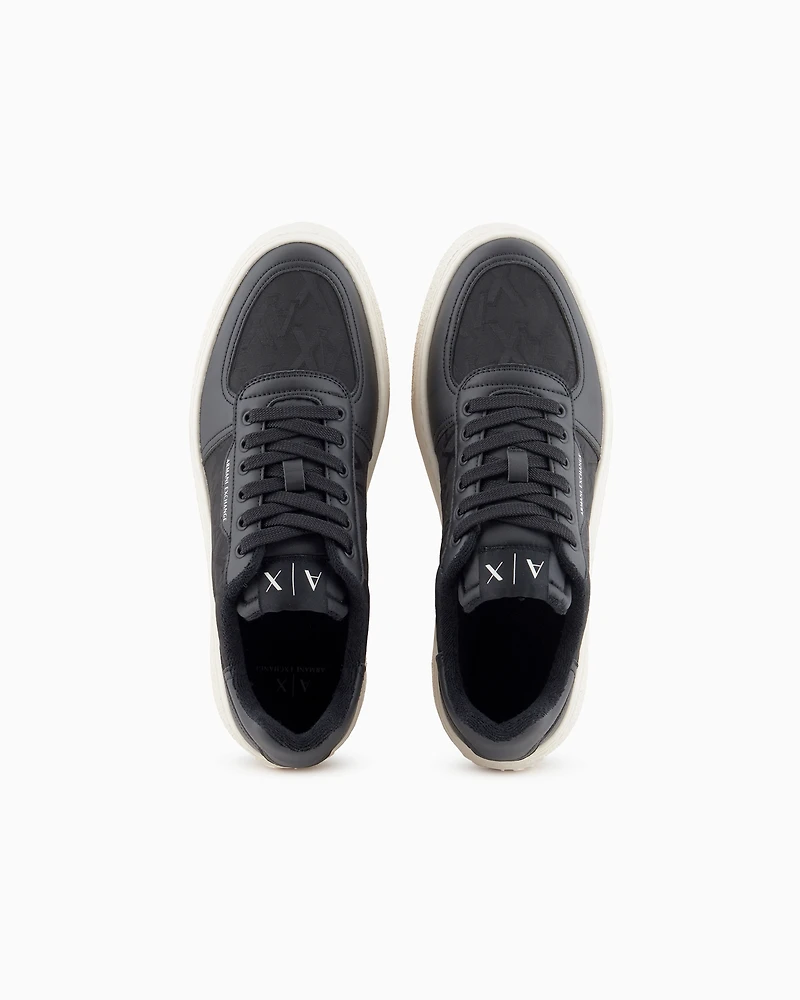 Fabric sneakers with allover logo