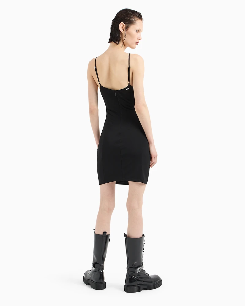 Draped matte jersey dress