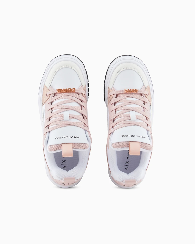 Sneakers with metal details and logo