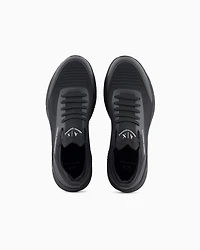 Fabric and mesh sneakers with logo